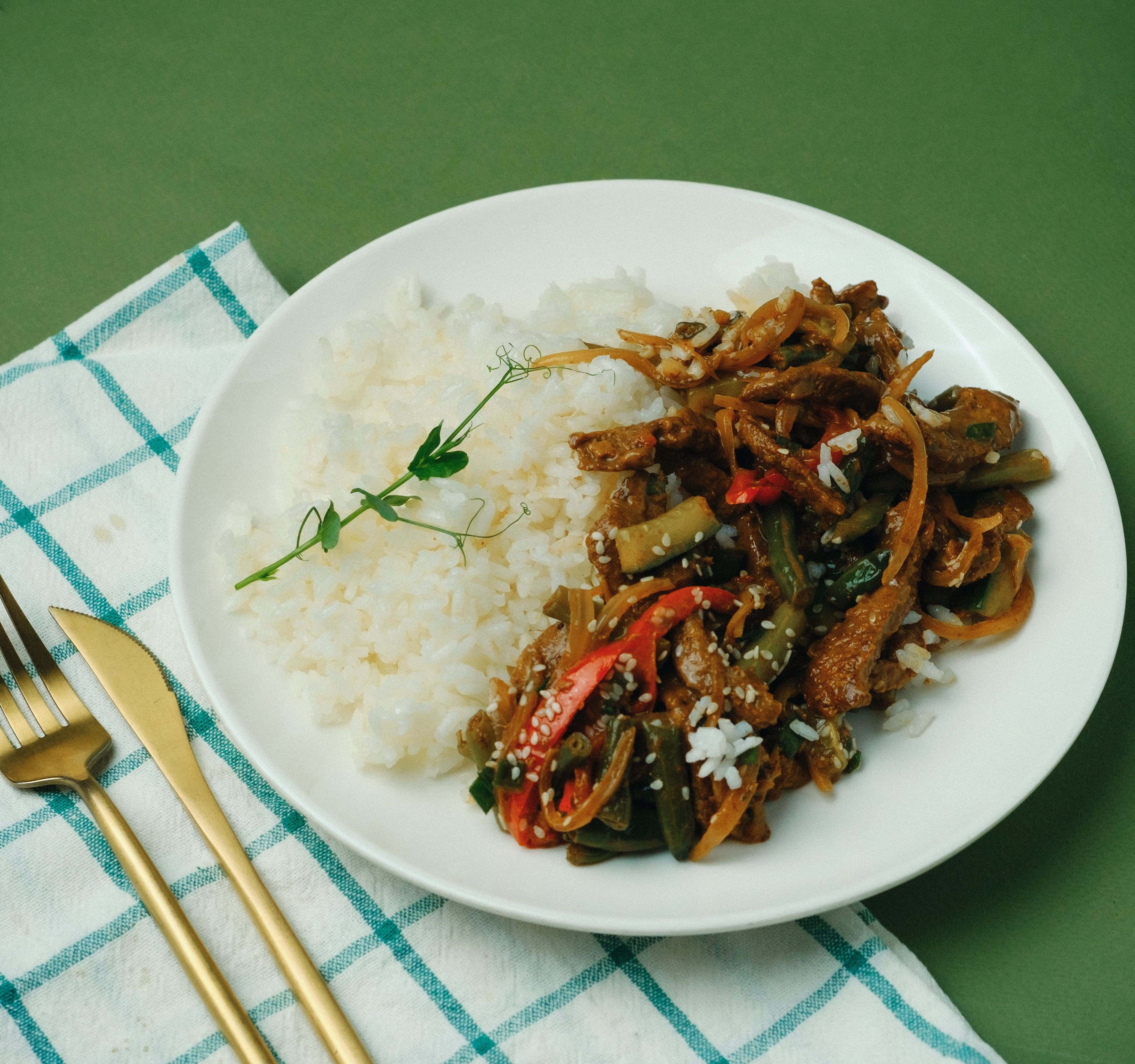 Мясо по-Тайски с рисом